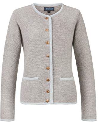 Jacke Caro Maglione Cardigan, Grigio/Azzurro, 38 Donna