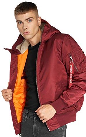 MA- 1 Hooded Giacca, Rosso, M Uomo