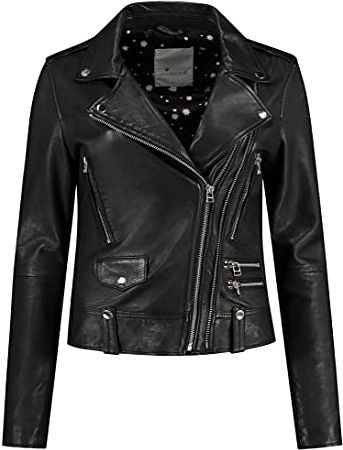 GC Lovemaker Biker Giacca in Pelle, Nero, Medium Donna