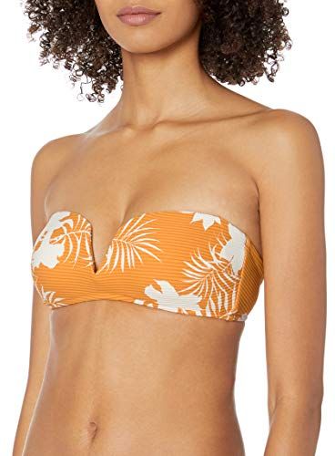 Wild Tropics Bandeau Bra Reggiseno Bikini, Oro (Saffron Saffron), 3B (Taglia Unica: 12) Donna