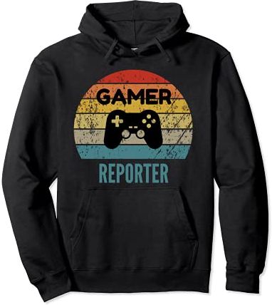 Regalo di gioco Gamer Reporter Vintage 60s 70s Felpa con Cappuccio