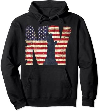 Vintage Retro New York Graphic Design Hoodie, New York City Felpa con Cappuccio