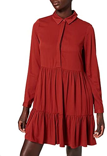 VIMOROSE L/S Shirt Dress/su-Noos Vestito, Hennè Bruciato, 42 Donna