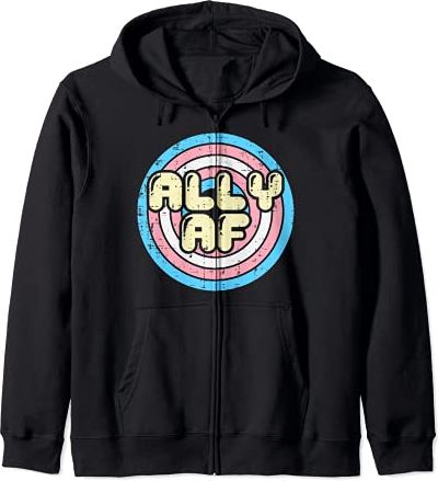 Ally AF Transgender Retro Transsexual Trans Pride Men Women Felpa con Cappuccio