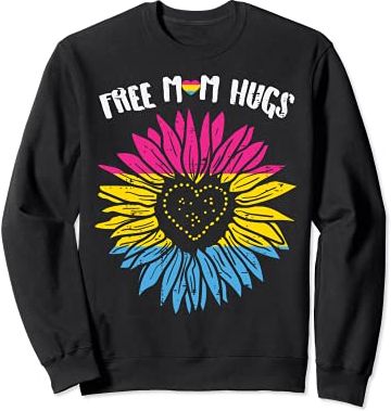 Free Mom Hugs Pansexual Sunflower Pan Pride Flag LGBTQ Women Felpa