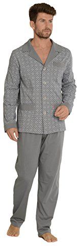 pigiama da uomo, 100% cotone, pigiama, vestito da casa con un bel design. Grau X-Large