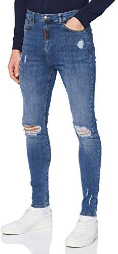 Medium Blue Core Ripped Jeans, Blu Medio, XL Uomo