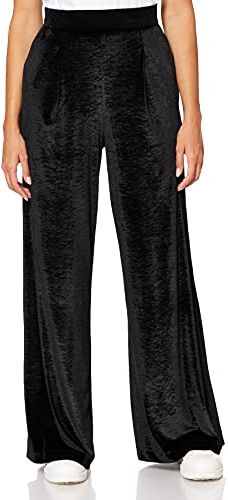 Marchio Amazon - find. Pantaloni a Palazzo in Velour Donna, Nero (Black), 46, Label: L