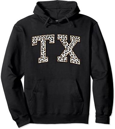 Texas Felpa Donna Uomo Cool Leopard Print TX State of Texas Felpa con Cappuccio