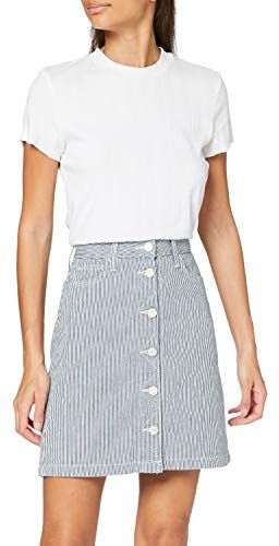 A Line Skirt Gonna, Blu (Hickory Stripe LX), 42 Donna