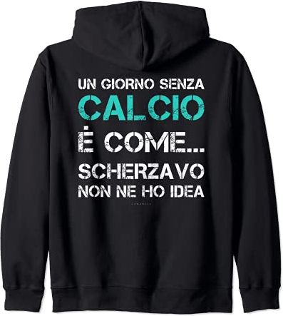 Felpa Calcio Uomo Con Zip E Cappuccio Regalo Tifoso Felpa con Cappuccio