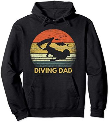 Retro Diving Dad Vintage Fathers Day Scuba Diver Gift Men Felpa con Cappuccio