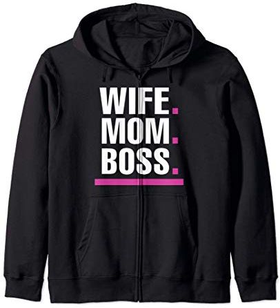 Wife Mom Boss Moglie Mamma Capo Divertente Regalo Mama Felpa con Cappuccio