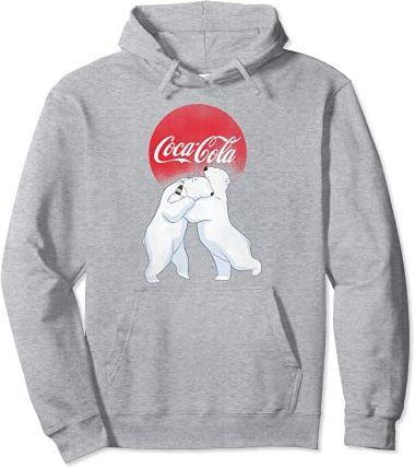 Coca-Cola Vintage Christmas Polar Bear Hug Felpa con Cappuccio