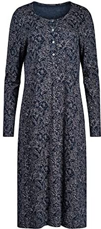 hautnah Casual at Home Maglia Lunga da Notte, Navy Flowers, 50 Donna