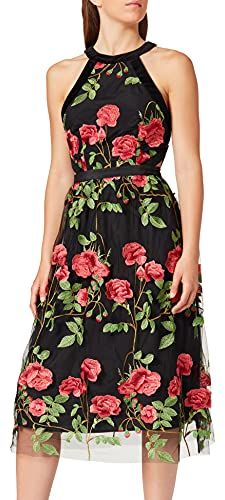 Marchio Amazon - TRUTH & FABLE Vestito Midi a Fiori Donna, Multicolore (Multicoloured), 40, Label: XS