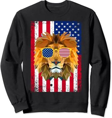 Patriotic Lion 4th of July Sunglasses USA American Flag Felpa