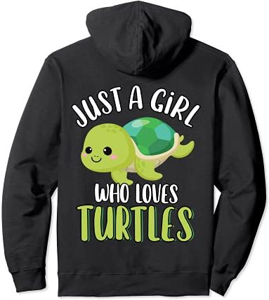 Just A Girl Who Loves Turtles Cute Kawaii Sea Turtle Lover Felpa con Cappuccio