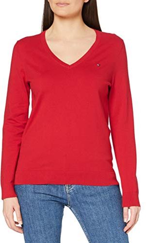 Heritage V-nk Sweater Felpa, Rosso (Apple Red 611), XL Donna