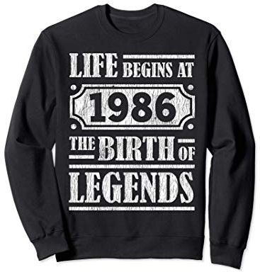 35 ° Compleanno La Vita Inizia 1986 Nascita Di Leggende Felpa
