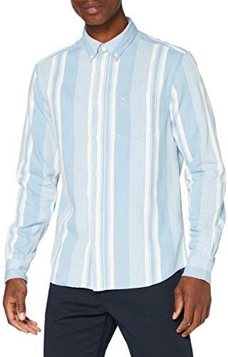 LS 1PKT BDOWN Shirt Camicia Casual, Blu (Light Indigo X4e), S Uomo