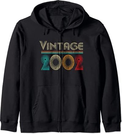 Vintage 2002 Retro 19 Years Old Men and Women 19th Birthday Felpa con Cappuccio