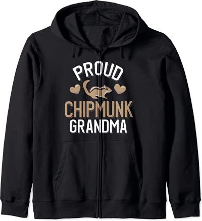 Proud Chipmunk Grandma - Cute Chipmunk Grandma Felpa con Cappuccio