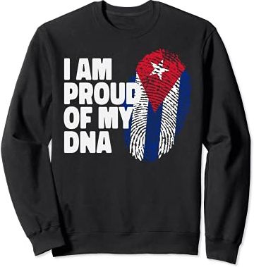 ORGOGLIOSO DEL MIO DNA Bandiera Cuba Cuban Pride Uomo Donna Felpa