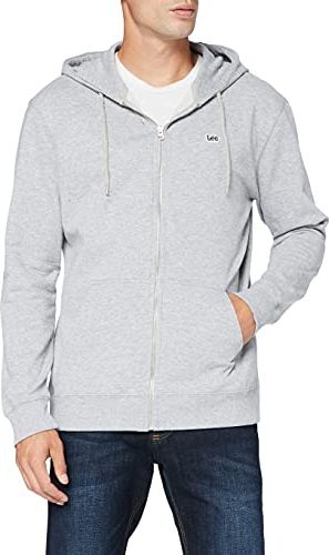 Basic Zip Through Hoodie Felpa con Cappuccio, Grey Mele, XXL/Tall Uomo