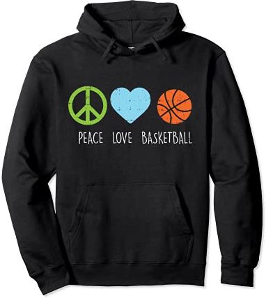 Peace Love Basketball Cool Hippie Baller Coach Men Women Felpa con Cappuccio