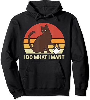 Cat I Do What I Want Sunset Red Cup Funny Cat Felpa con Cappuccio