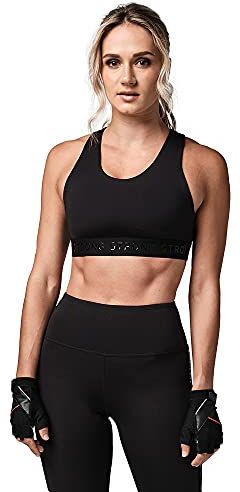 Strong ID Active Fitness Women Sports Bra Activewear High Impact Workout Tops Reggiseno Sportivo, Jacquard Nero, L Donna