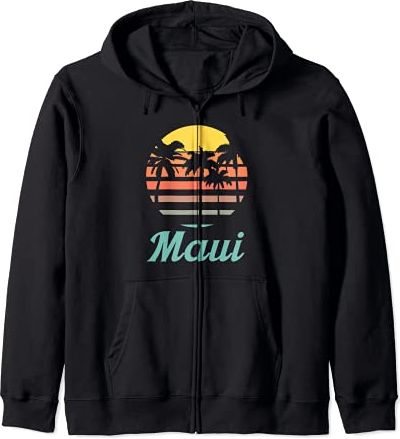 Maui Hawaii Vintage Sunset Felpa con Cappuccio