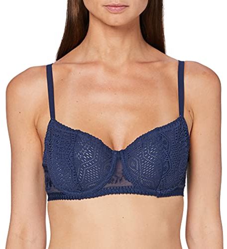 Holala Reggiseno a Mezza Coppa Donna, Blu (Dark Blue Sq), 4C IT