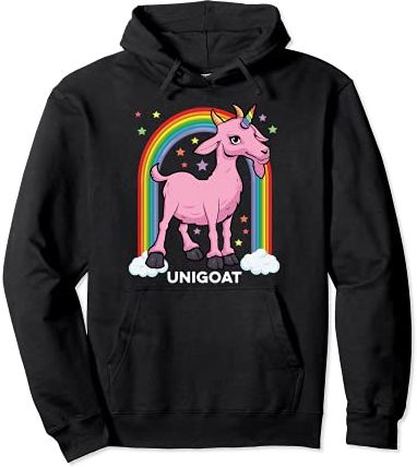 UniGoat Goat Unicorn Believe Cute Magical Farmer Rainbow Felpa con Cappuccio