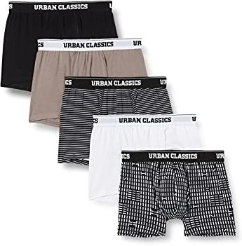 Organic Boxer Shorts 5-Pack Intimo, M.Stripeaop+m.AOP+Blk+asp+Wht, XXXL Uomo