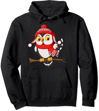 Kids Funny Cool Christmas Owl - Xmas Graphic Felpa con Cappuccio