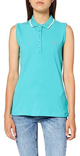 L73 Polo SL STC PQ W, Verde e Bianco, Large Donna