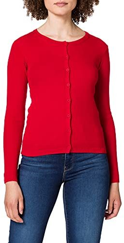 (Z6ERJ Maglia Coreana M/L 1091D5558 Maglione Cardigan, Rosso 015, XL Donna