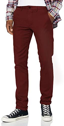 Uomo, Pantaloni, Bleecker Fine Pd Structure, Deep Rouge, W33 / L34