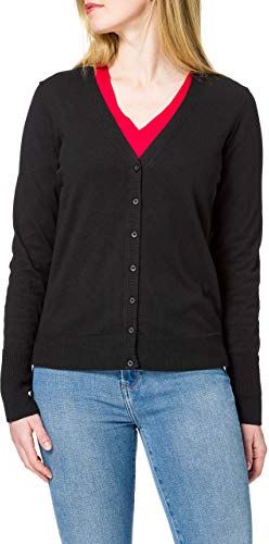 990EE1I317 Maglione Cardigan, 001/Black, L Regular  Donna