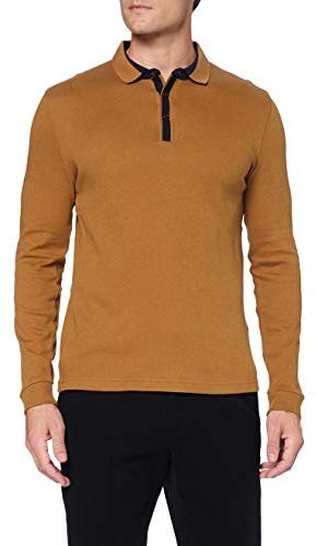 Longsleeve Interlock Structure Maglia di Tuta, Camel, S Uomo