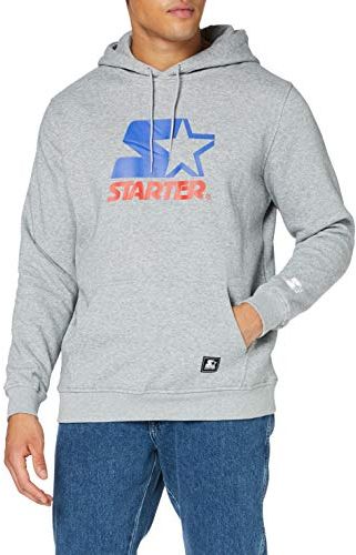 Two Color Logo Hoody Felpa con Cappuccio, Grigio, S Uomo