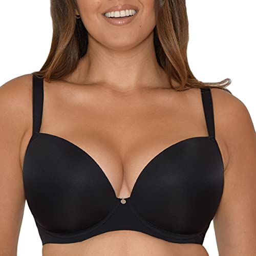 Smoothie Reggiseno con Scollatura a V, Black, 32GG Donna