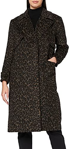 Marchio Amazon - find. - Luxury Trench, Giubbotto Donna, Marrone (Brown Leopard), 50, Label: XXL