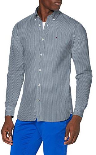 Peached Soft Stripe Shirt Camicia, Lakeside/White, XS Uomo