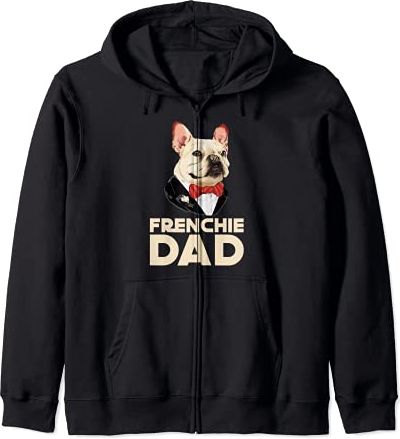 Hashtag Frenchie Dad Bulldog francese con vestito Festa papà Felpa con Cappuccio