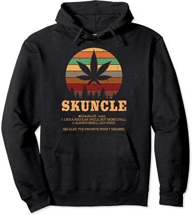 Zio Marijuana ispirato a Skuncle Related Uncle Weed Design Felpa con Cappuccio