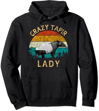 Tapir Lover Retro Vintage Sunset Tree Men Crazy Tapir Lady Felpa con Cappuccio