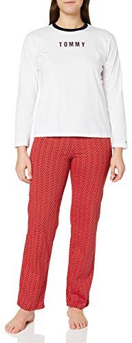 Set LS Jersey Holiday Pigiama, Bianco/Rosso Primario, MD Donna